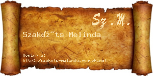 Szakáts Melinda névjegykártya