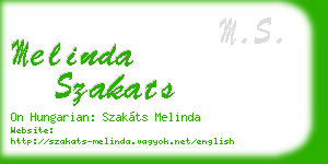 melinda szakats business card